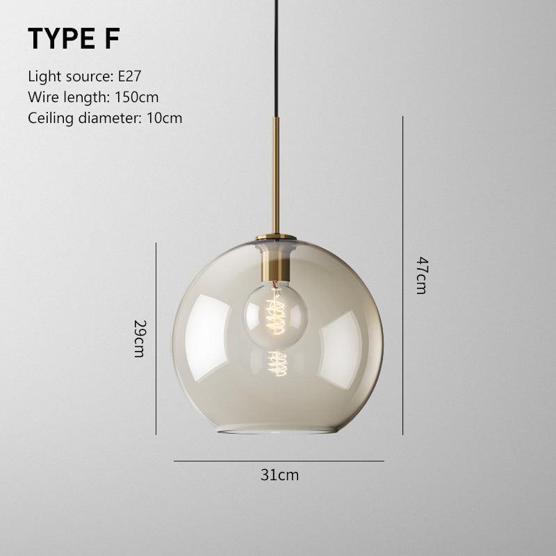 Elara Haus Modern Minimalist Brass & Smoked Glass Pendant
