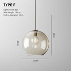 Elara Haus Modern Minimalist Brass & Smoked Glass Pendant