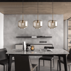 Elara Haus Modern Minimalist Brass & Smoked Glass Pendant