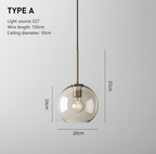 Elara Haus Modern Minimalist Brass & Smoked Glass Pendant