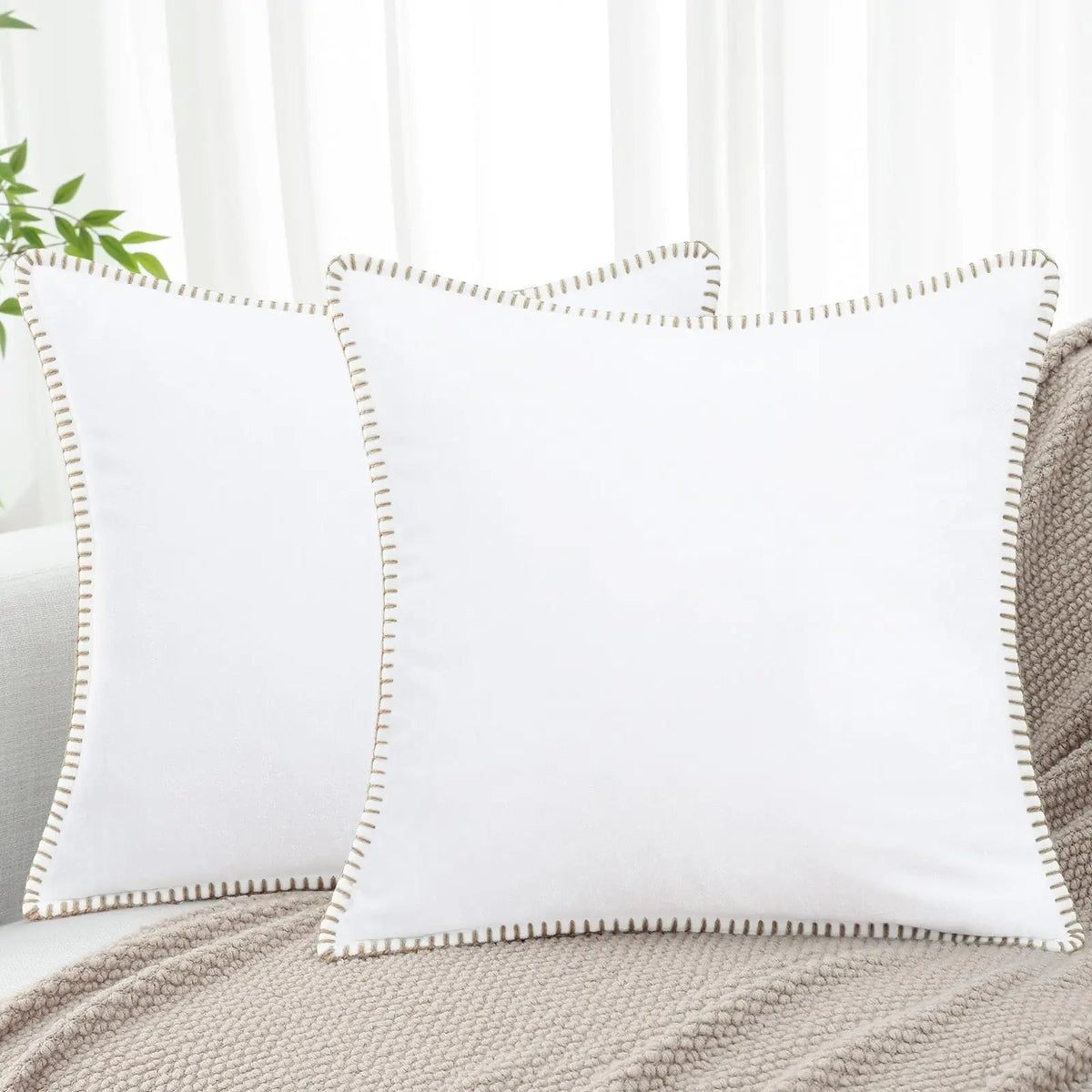 Elara Haus Moderno Coprisedile Quadrato in Chenille Testurizzato Ispirato allo Stile Scandi