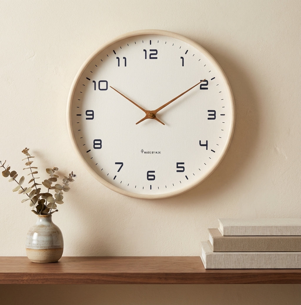 Orologio da Parete Moderno Elara - Design Minimalista Scandinavo in Legno Massello