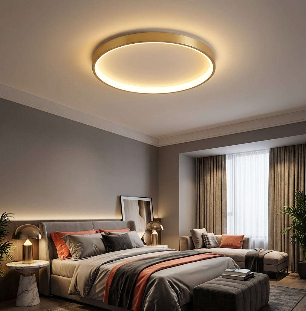 Elara Haus Modern White Ring Light - Lampada da soffitto rotonda vuota