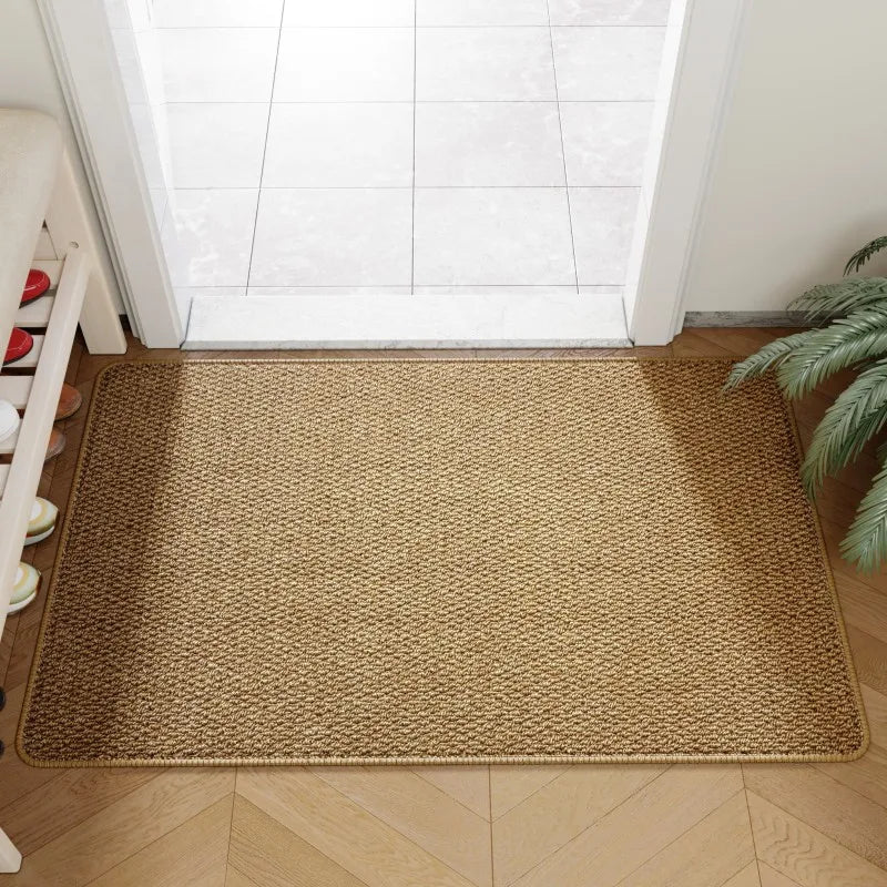 Elara Haus Tappetino d'Ingresso in Juta Sintetica Naturale Intrecciato con Retro Antiscivolo