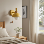 Applique a Muro Elara Haus Nordic Dome con Accento in Legno e Catena di Trazione
