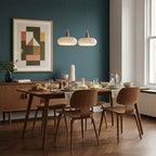 Elara Haus Nordic Glass & Wood Pendant - Luce da Pranzo Scandi
