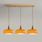 Elara Haus Nordic Glass & Wood Pendant - Luce da Pranzo Scandi