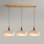 Elara Haus Nordic Glass & Wood Pendant - Luce da Pranzo Scandi