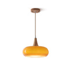 Elara Haus Nordic Glass & Wood Pendant - Luce da Pranzo Scandi