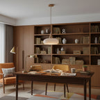 Elara Haus Nordic Glass & Wood Pendant - Luce da Pranzo Scandi