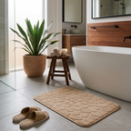 Elara Haus Tappetino da Bagno Antiscivolo in Velluto con Memoria e Texture a Ciottoli