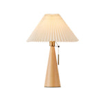 Lampada da Tavolo Elara Haus con Paralume Pieghettato e Base in Legno