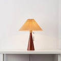 Lampada da Tavolo Elara Haus con Paralume Pieghettato e Base in Legno