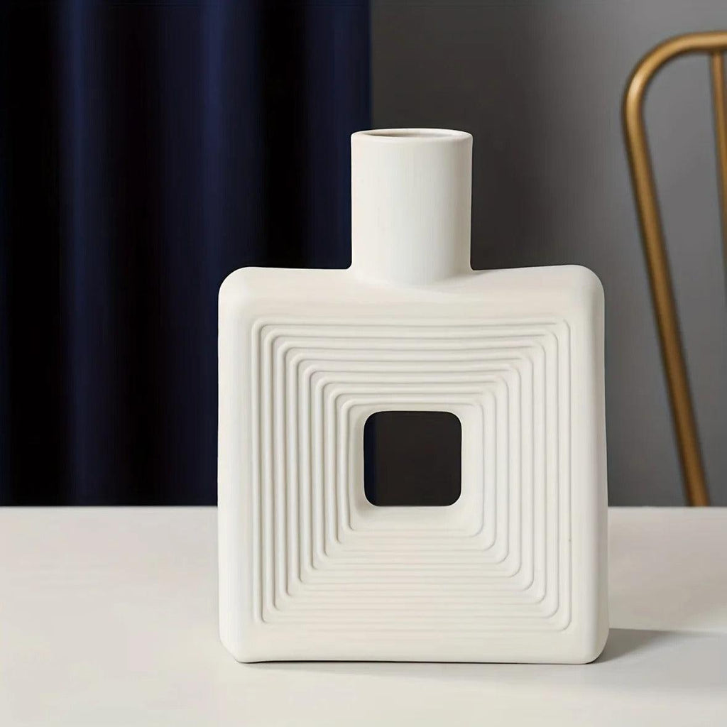 Vaso Donut Relief Elara Haus – Ceramica Scultorea Quadrata