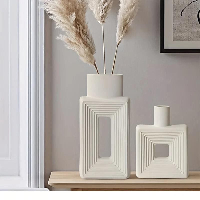 Vaso Donut Relief Elara Haus – Ceramica Scultorea Quadrata