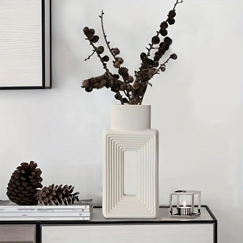 Vaso Donut Relief Elara Haus – Ceramica Scultorea Quadrata