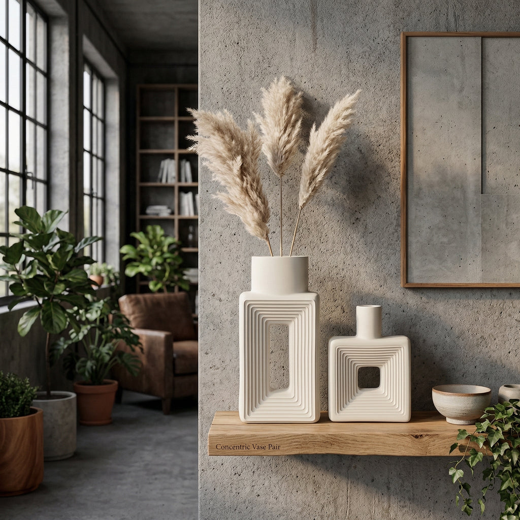 Vaso Donut Relief Elara Haus – Ceramica Scultorea Quadrata