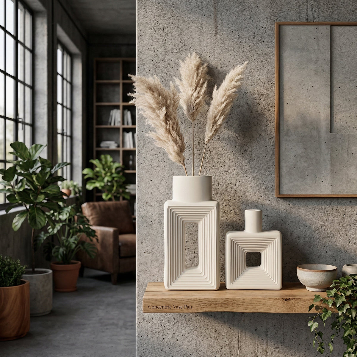 Vaso Donut Relief Elara Haus – Ceramica Scultorea Quadrata