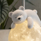 Elara Haus Lampada a Sospensione con Globo di Resina Animale a Forma di Luna