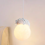 Elara Haus Lampada a Sospensione con Globo di Resina Animale a Forma di Luna