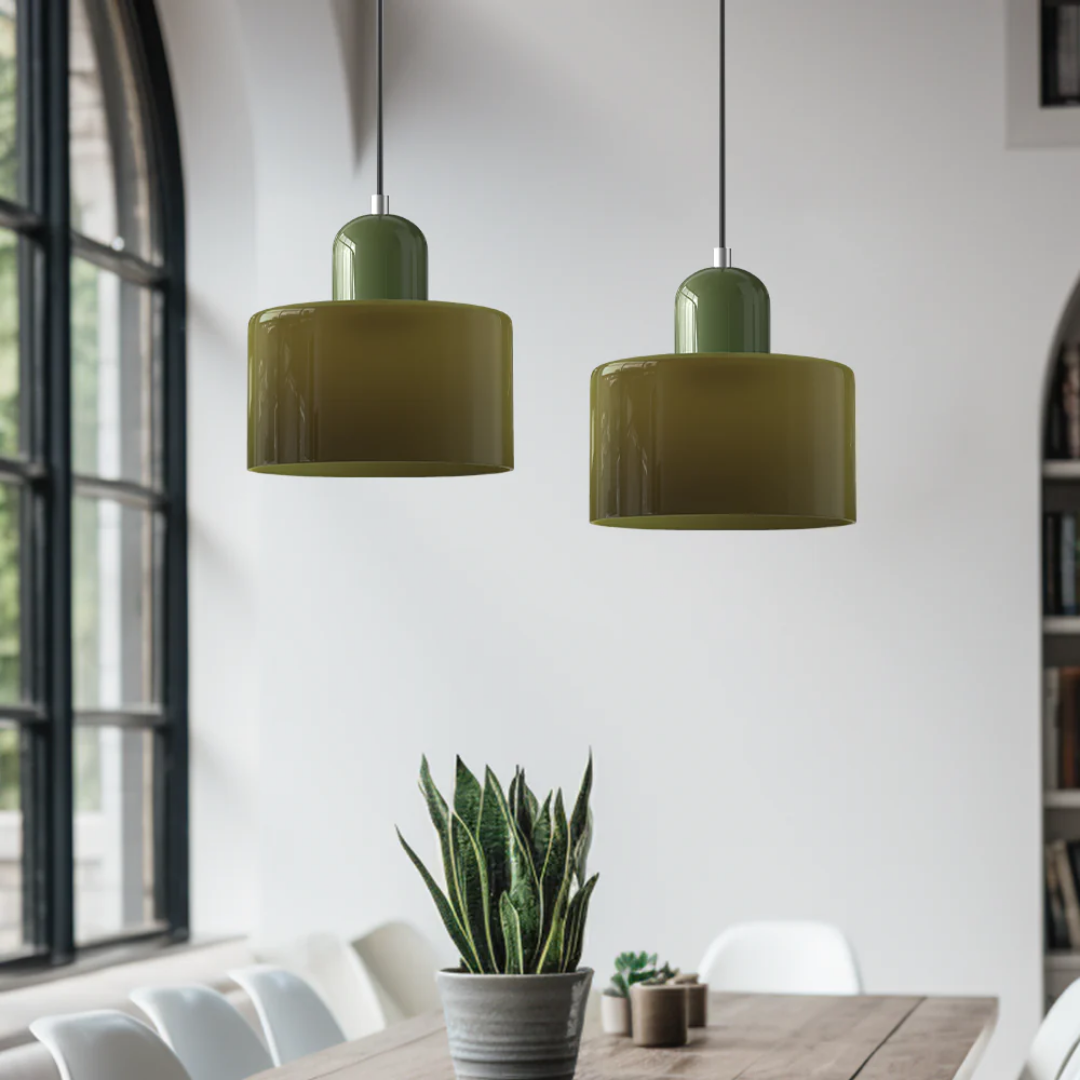 Elara Haus Retro Fabric Pendant - Luce da Camera Color Crema