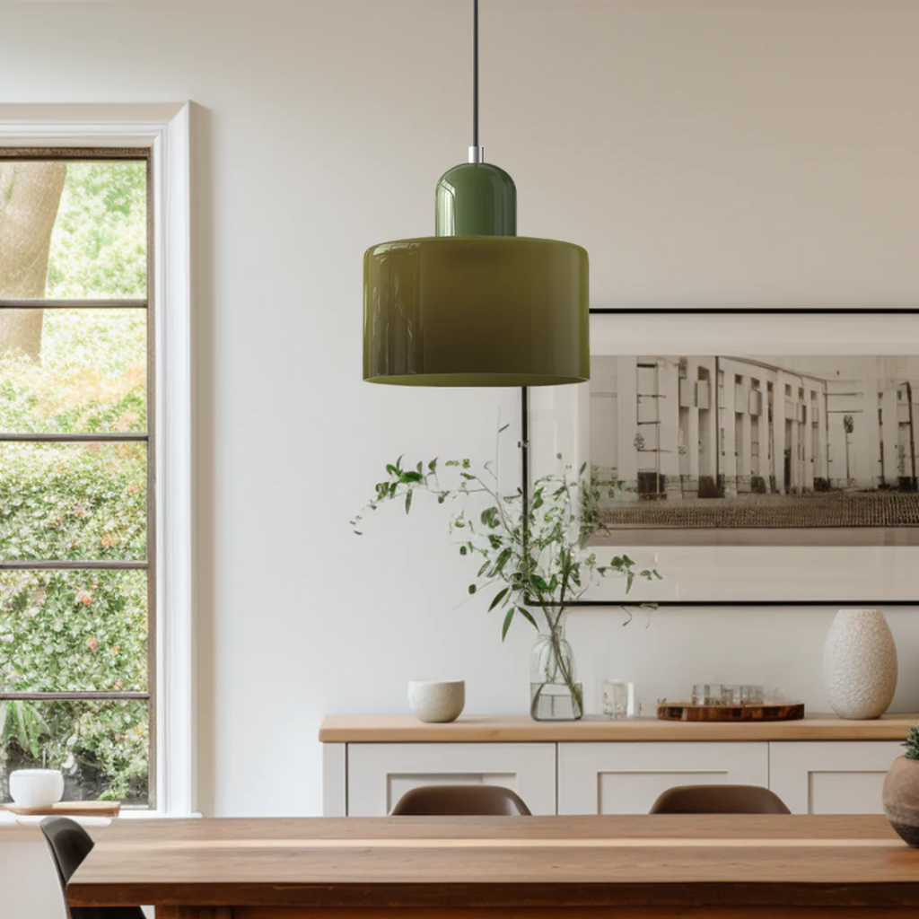Elara Haus Retro Fabric Pendant - Luce da Camera Color Crema