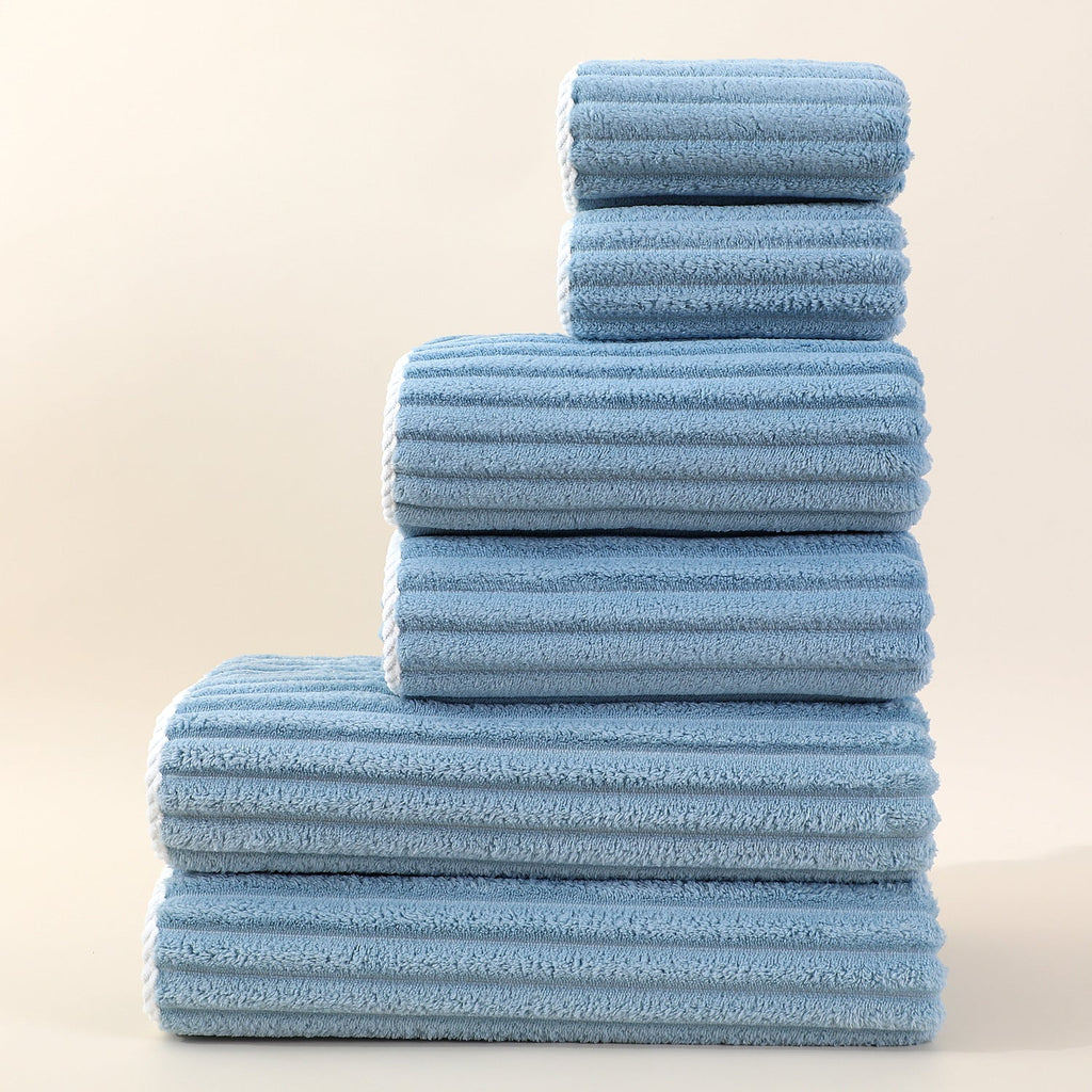 Set di Asciugamani da Bagno a Righe con Coste Elara Haus