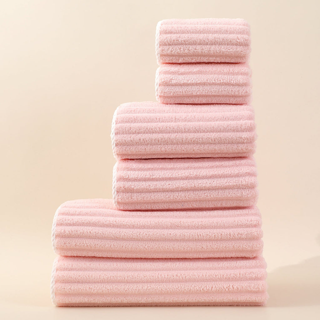 Set di Asciugamani da Bagno a Righe con Coste Elara Haus