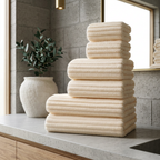 Set di Asciugamani da Bagno a Righe con Coste Elara Haus