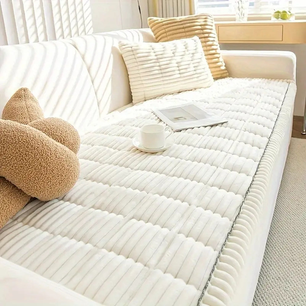 Elara Haus Coperta per Divano con Bordo Ruffle - Morbida Coperta in Pile