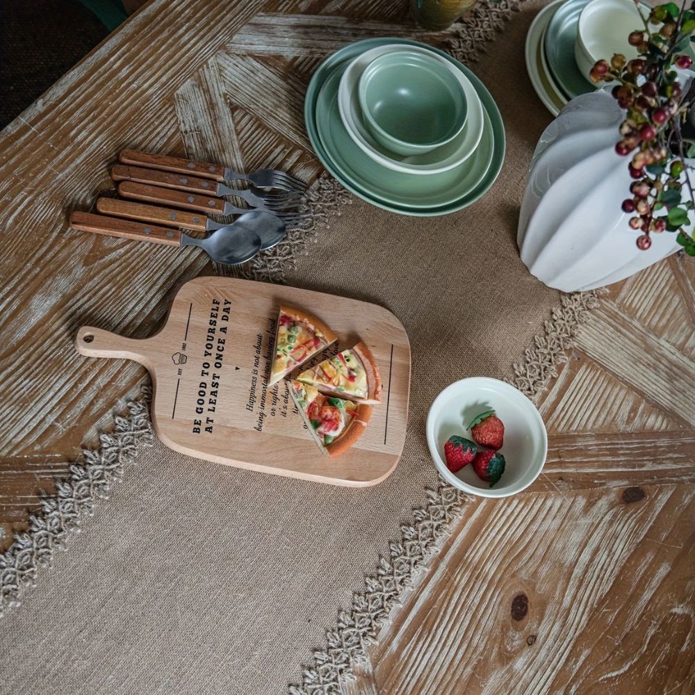 Elara Haus Scandi-Boutique Zen Burlap – Percorso Tavolo all'Uncinetto ad Alta Densità Ambientale