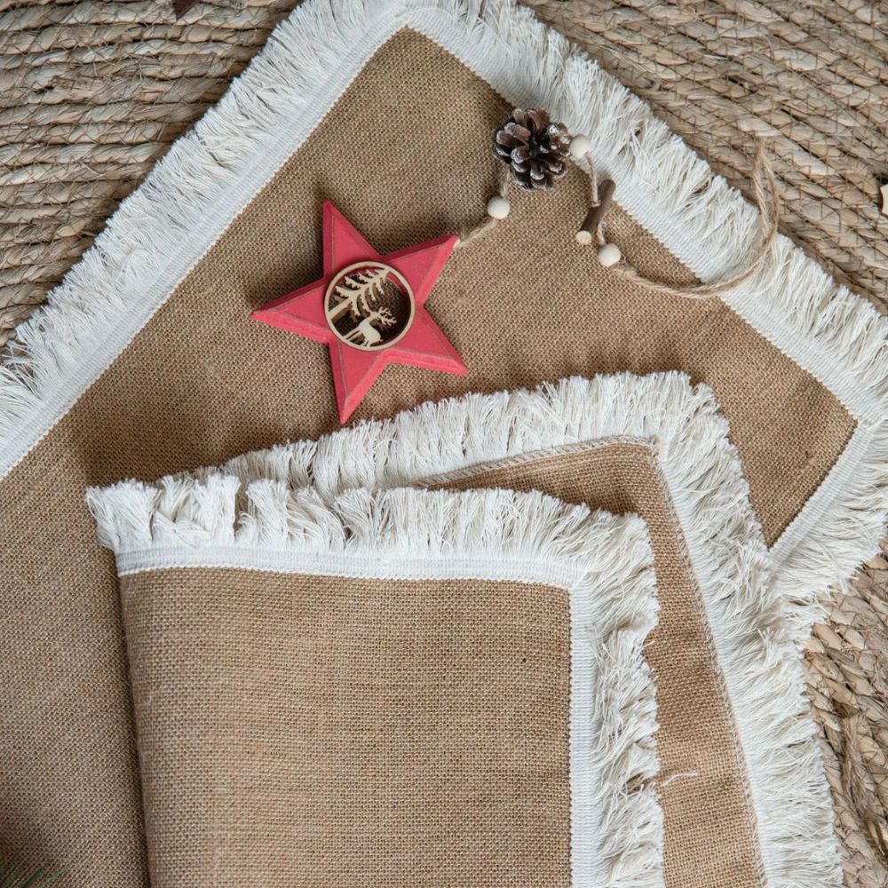 Elara Haus Scandi-Boutique Zen Burlap – Percorso Tavolo all'Uncinetto ad Alta Densità Ambientale