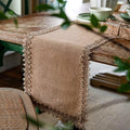 Elara Haus Scandi-Boutique Zen Burlap – Percorso Tavolo all'Uncinetto ad Alta Densità Ambientale