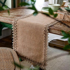 Elara Haus Scandi-Boutique Zen Burlap – Percorso Tavolo all'Uncinetto ad Alta Densità Ambientale
