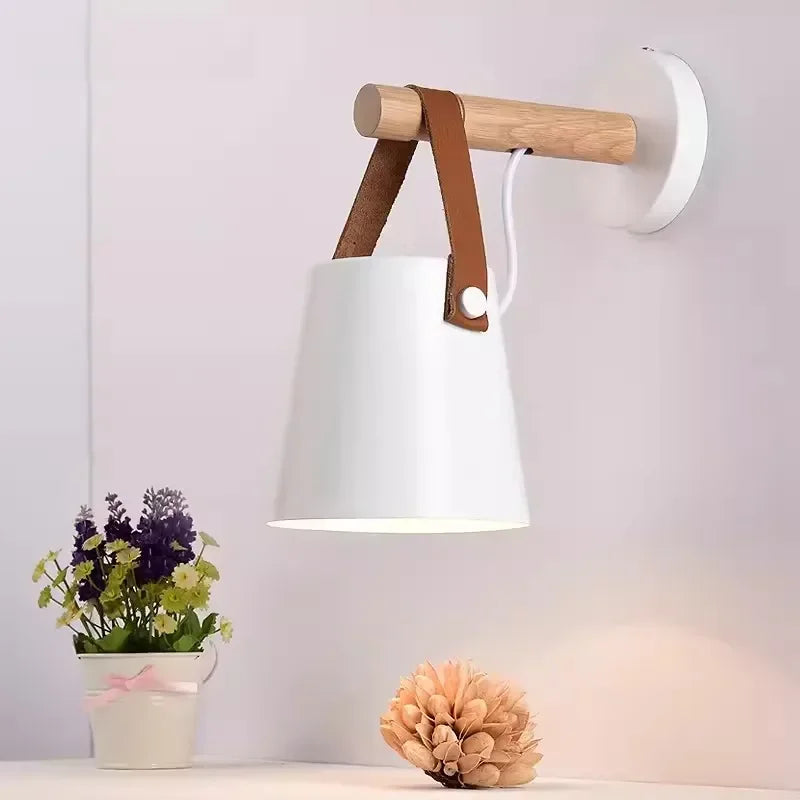 Applique da Parete Elara Haus Scandi Minimalista con Cinghia in Pelle