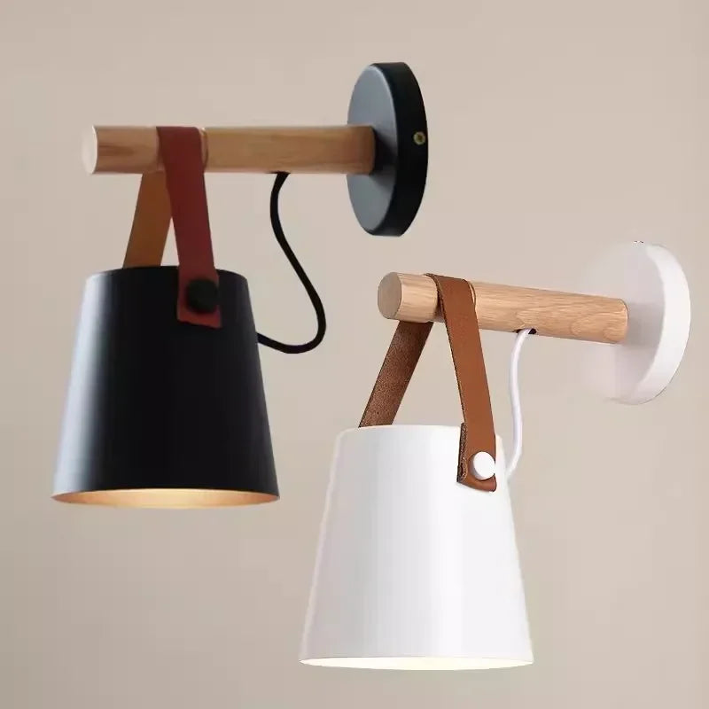 Applique da Parete Elara Haus Scandi Minimalista con Cinghia in Pelle