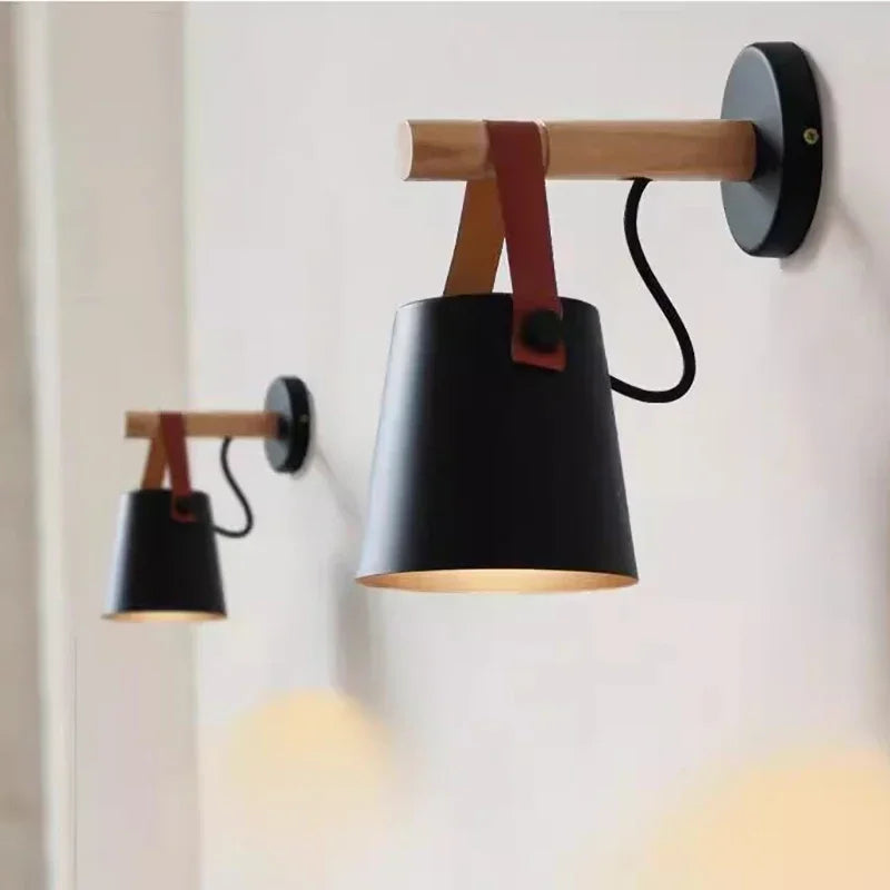 Applique da Parete Elara Haus Scandi Minimalista con Cinghia in Pelle