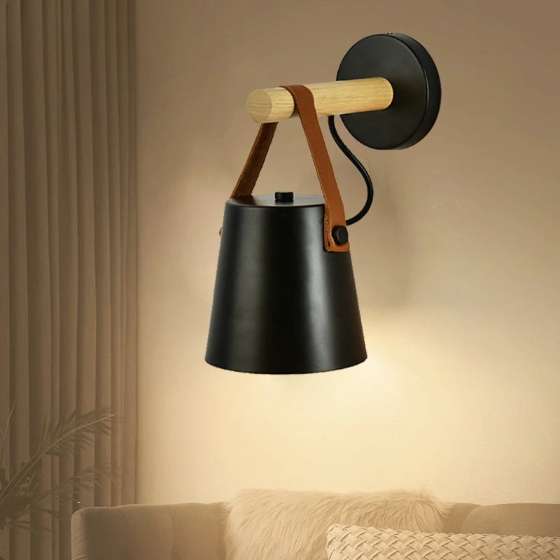 Applique da Parete Elara Haus Scandi Minimalista con Cinghia in Pelle