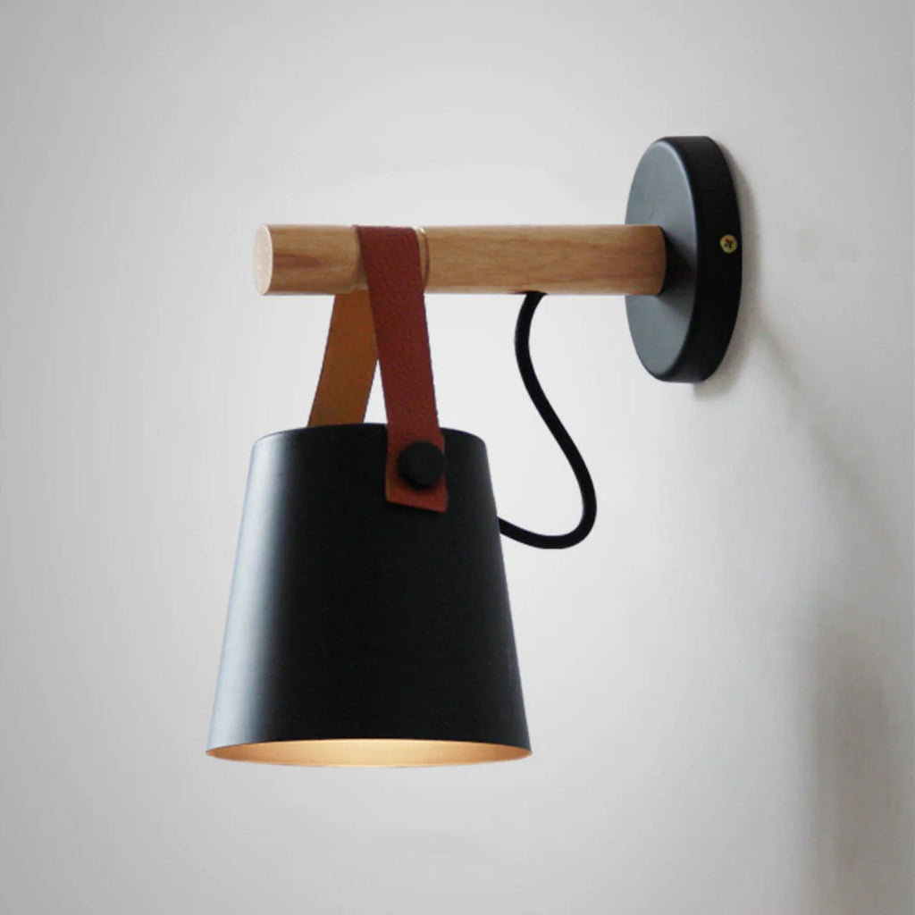 Applique da Parete Elara Haus Scandi Minimalista con Cinghia in Pelle