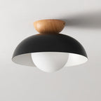 Lampada da soffitto in stile Scandi Elara Haus - Luce rotonda in metallo e vetro