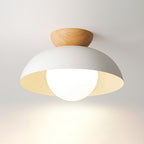 Lampada da soffitto in stile Scandi Elara Haus - Luce rotonda in metallo e vetro