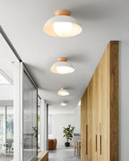 Lampada da soffitto in stile Scandi Elara Haus - Luce rotonda in metallo e vetro