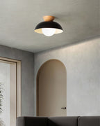 Lampada da soffitto in stile Scandi Elara Haus - Luce rotonda in metallo e vetro