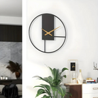 Orologio da Parete in Metallo Nero Stile Scandinavo Elara Haus