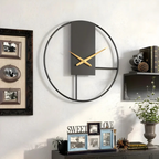 Orologio da Parete in Metallo Nero Stile Scandinavo Elara Haus
