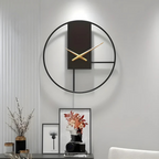 Orologio da Parete in Metallo Nero Stile Scandinavo Elara Haus