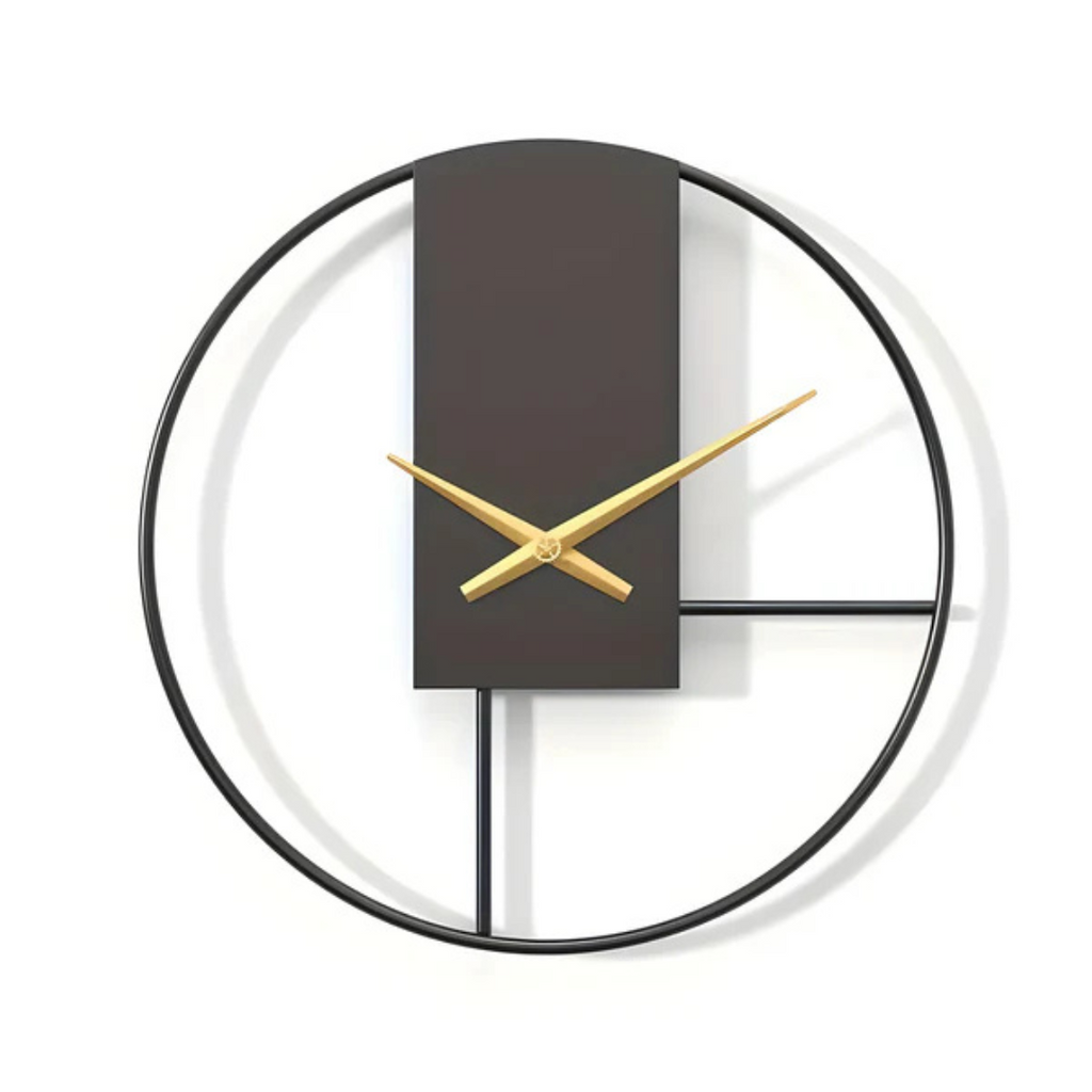 Orologio da Parete in Metallo Nero Stile Scandinavo Elara Haus