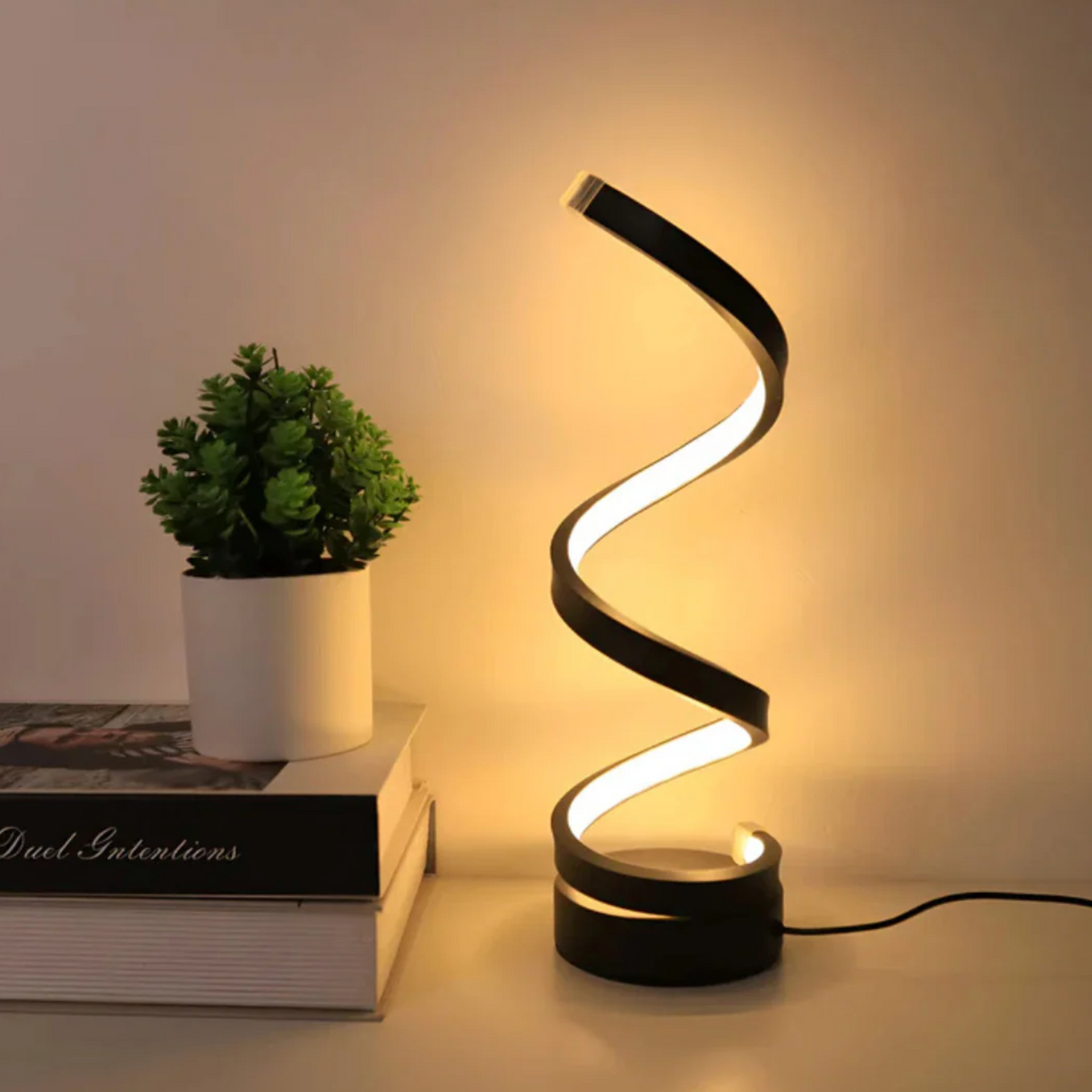 Lampada da Tavolo LED Scultorea a Spirale Elara Haus