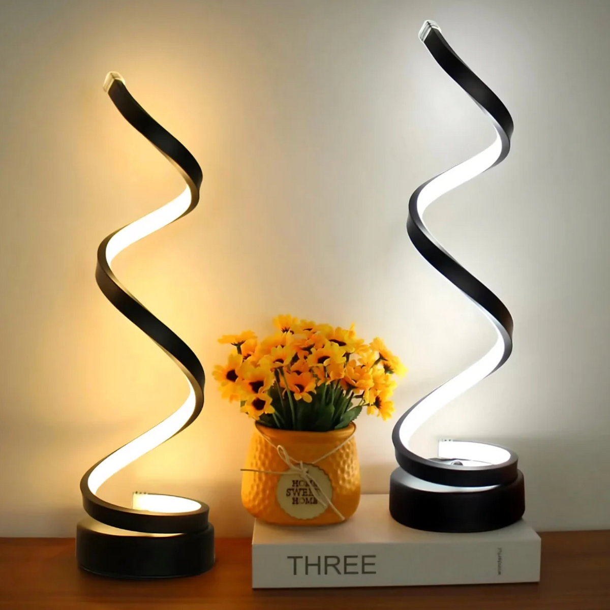 Lampada da Tavolo LED Scultorea a Spirale Elara Haus