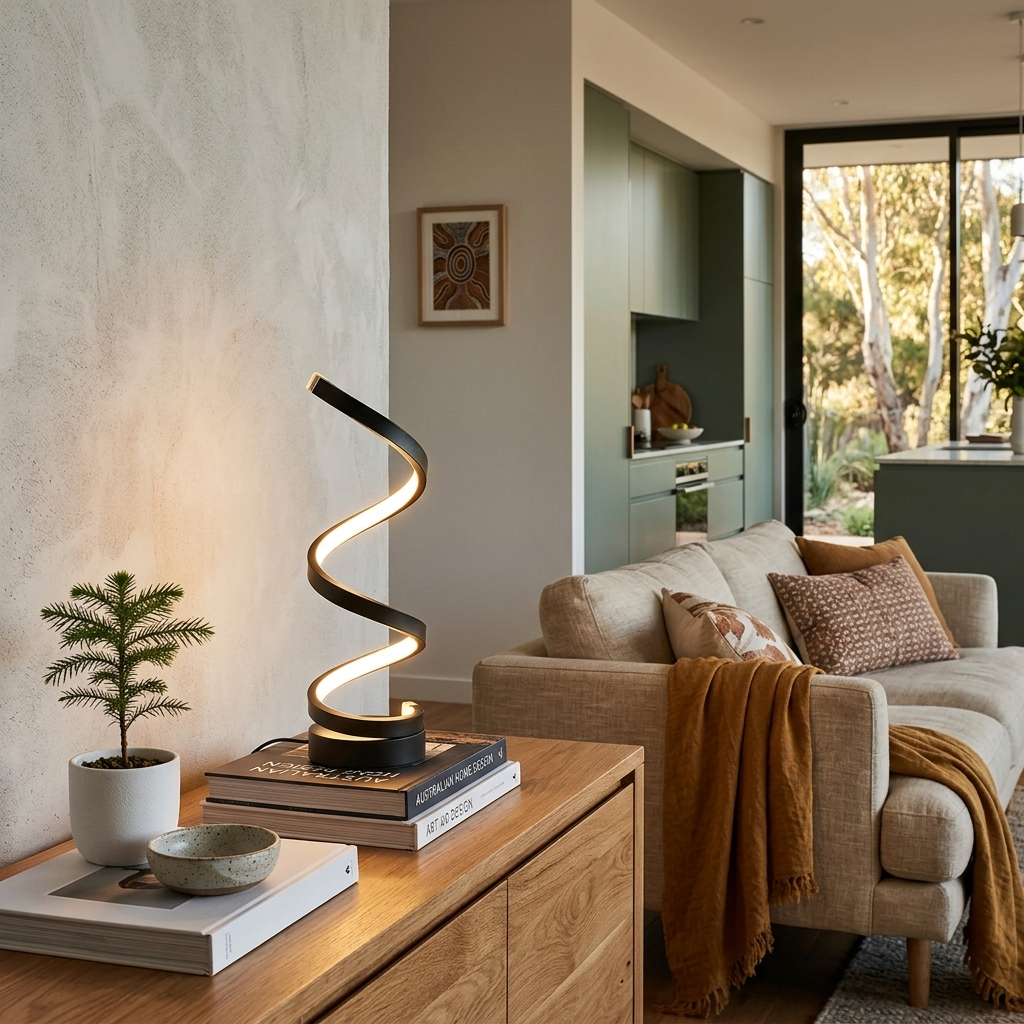 Lampada da Tavolo LED Scultorea a Spirale Elara Haus